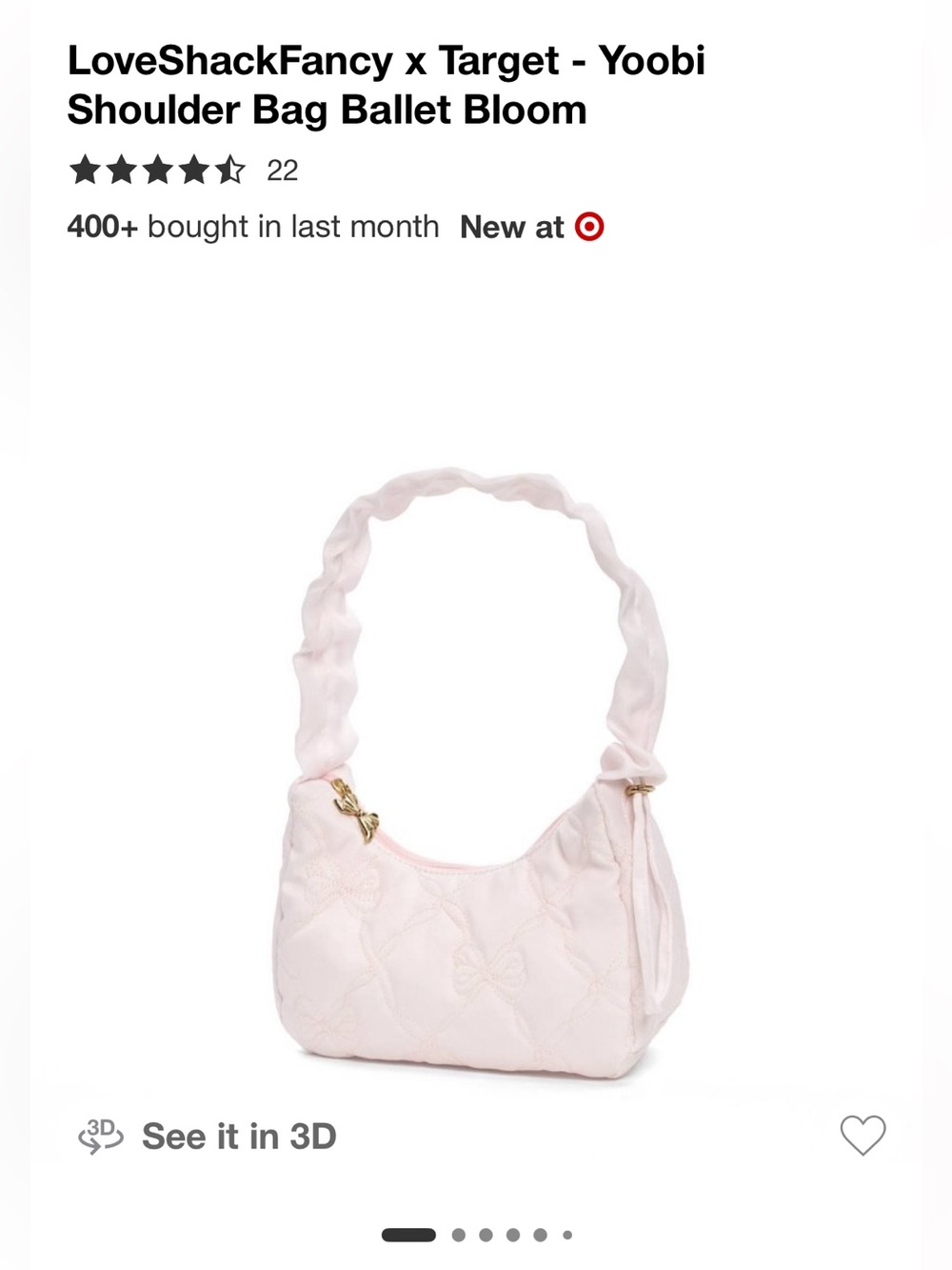 LoveshackFancy for Target Pink Quilted Shoulder Bag